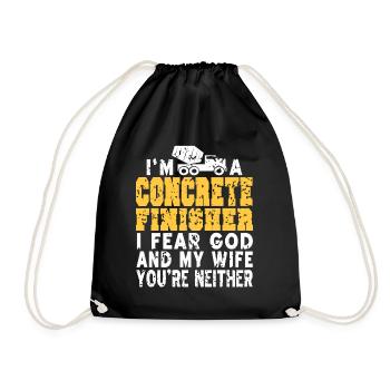 Concrete construction design for construction workers and construction site - Drawstring Bag - black - Front