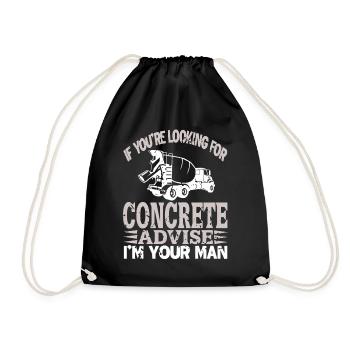 Concrete construction design for construction workers and construction site - Drawstring Bag - black - Front