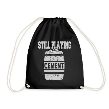 Concrete construction design for construction workers and construction site - Drawstring Bag - black - Front