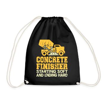 Concrete construction design for construction workers and construction site - Drawstring Bag - black - Front