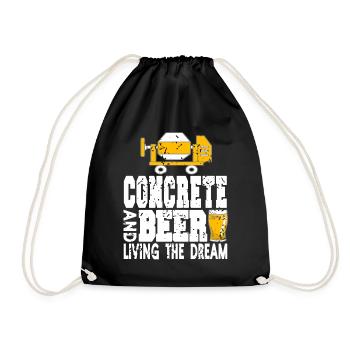 Conception de constructeur en béton pour les constructeurs et le chantier de construction - Sac de sport léger - noir - Devant