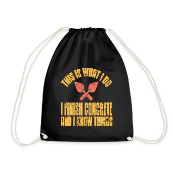 Concrete construction design for construction workers and construction site - Drawstring Bag - black - Front