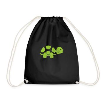 Turtle - Drawstring Bag - black - Front