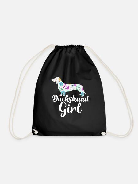 Dackel Girl - Turnbeutel - Schwarz