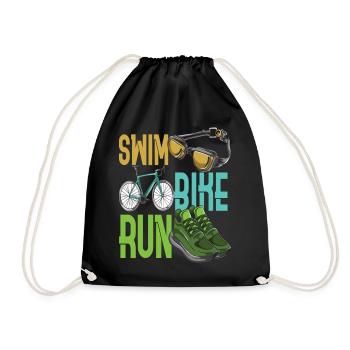 Children Triathlet Swim Bike Run Triathlon - Turnbeutel - Schwarz - Vorne