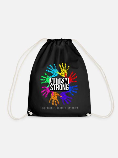 Autism Strong - Drawstring Bag - black