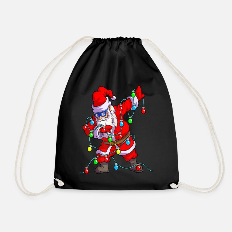 Christmas Lights Dabbing Santa - Turnbeutel - Schwarz