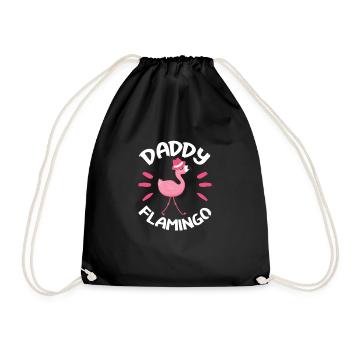 Flamingo Père Oiseau Rose Cadeau de la fête des pères - Sac de sport léger - noir - Devant