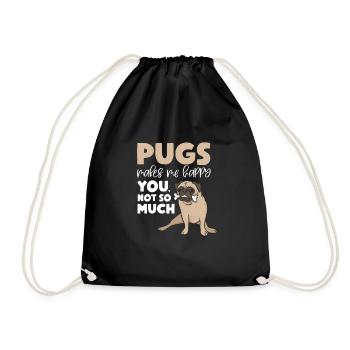 Carlin Chien Chien Ami Pet Pug Pug Pug Cadeau - Sac de sport léger - noir - Devant