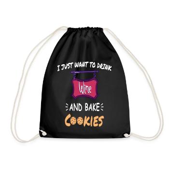 Je veux juste boire du vin et faire des biscuits - Sac de sport léger - noir - Devant