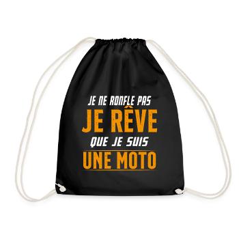 Je ne ronfle pas je rêve de moto ma passion - Sac de sport léger - noir - Devant