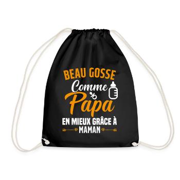 Beau Gosse Comme Papa Cadeau Maman Body Enceinte - Sac de sport léger - noir - Devant