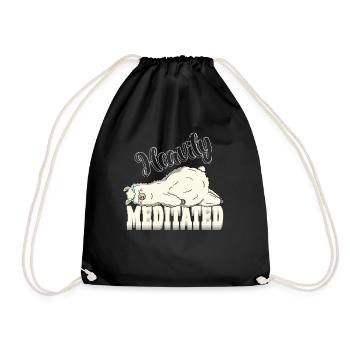 Peaceful But Heavily Meditated Yoga Alpaca Lazy - Turnbeutel - Schwarz - Vorne