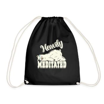 Peaceful But Heavily Meditated Yoga Lama Lazy - Turnbeutel - Schwarz - Vorne