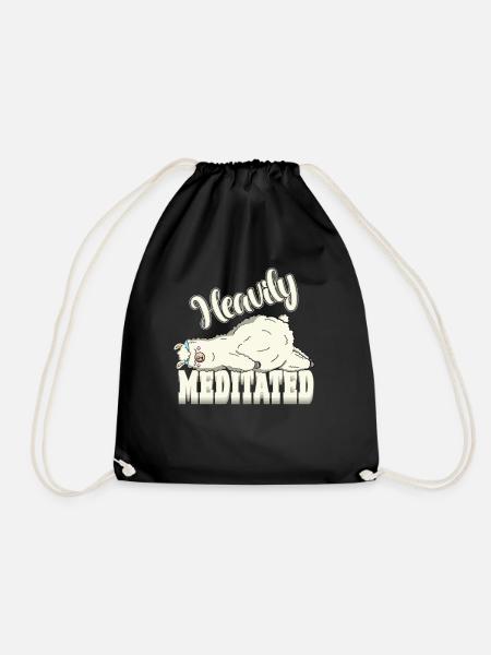 Peaceful But Heavily Meditated Yoga Lama Lazy - Turnbeutel - Schwarz