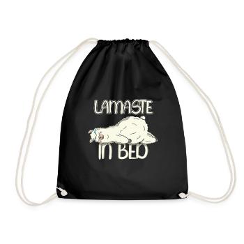 Sleepy Lamaste in Bed Sluggish Design - Turnbeutel - Schwarz - Vorne