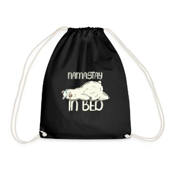 Sleepy Namaste in Bed Lazy Illustration - Turnbeutel - Schwarz - Vorne
