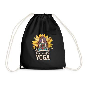 Strengthening I Am Nicer After Yoga Positive - Turnbeutel - Schwarz - Vorne