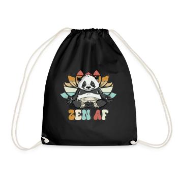 Peaceful Zen AF Panda Yoga Explorative Graphic - Turnbeutel - Schwarz - Vorne