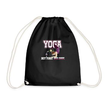 Yoga But First Red Wine Relaxation Unique - Turnbeutel - Schwarz - Vorne