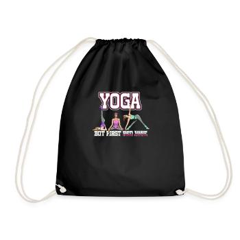 Yoga But First Red Wine Excuse Unique - Turnbeutel - Schwarz - Vorne