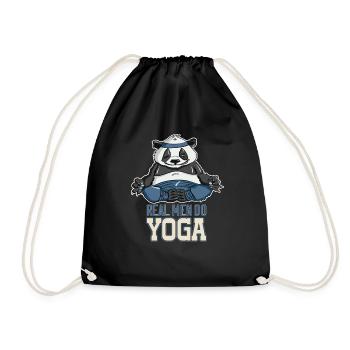 Real Man Do Yoga Divine Panda Cute Graphic - Turnbeutel - Schwarz - Vorne