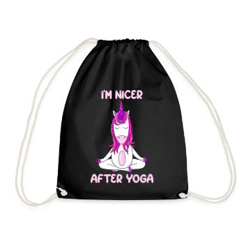 Magical I am Nicer After Yoga Unicorn Mystic - Turnbeutel - Schwarz - Vorne