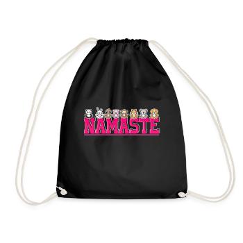 Namaste Cute Yoga Animals Jungle Greetings Wild - Turnbeutel - Schwarz - Vorne