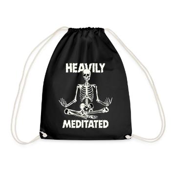 Heavily Meditated Skeleton Yogi Trendy Graphic - Turnbeutel - Schwarz - Vorne