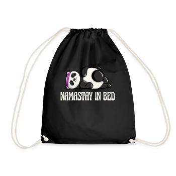 Nappy Namaste in Bed Panda Lazy Artwork - Turnbeutel - Schwarz - Vorne