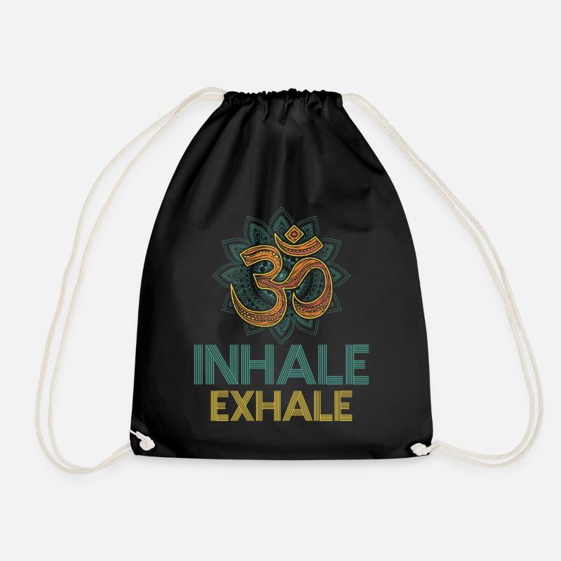 Devanagari Inhale Exhale Namaste Greetings Classic - Turnbeutel - Schwarz