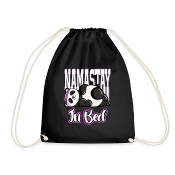 Tired Namaste in Bed Panda Lazy Artwork - Turnbeutel - Schwarz - Vorne
