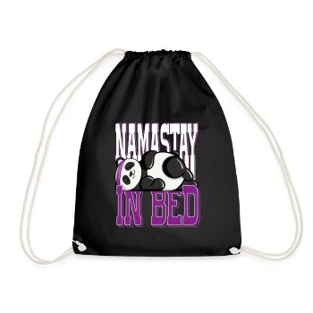 Sleeping Namaste in Bed Panda Relaxing Artwork - Turnbeutel - Schwarz - Vorne