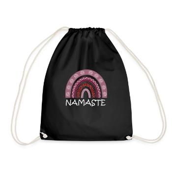 Cute Namaste Rainbow for your next Yoga Class - Turnbeutel - Schwarz - Vorne