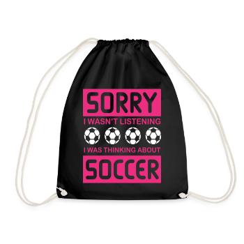 Je n'écoutais pas, je pensais au football - Sac de sport léger - noir - Devant