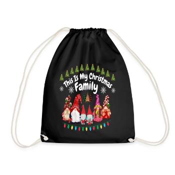 This Is My Christmas Family - Drawstring Bag - black - Front