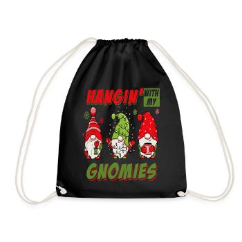 Christmas Hanging With My Gnomies - Turnbeutel - Schwarz - Vorne