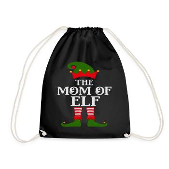 The Mom of Elf Ugly Christmas - Drawstring Bag - black - Front