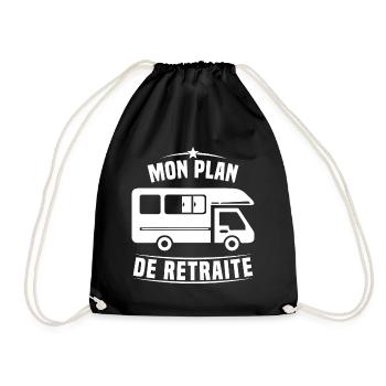 Mon Plan de Retraite Camping Car Humour Cadeau - Sac de sport léger - noir - Devant