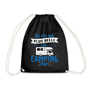 La vie est plus belle en Camping-car humour cadeau - Sac de sport léger - noir - Devant
