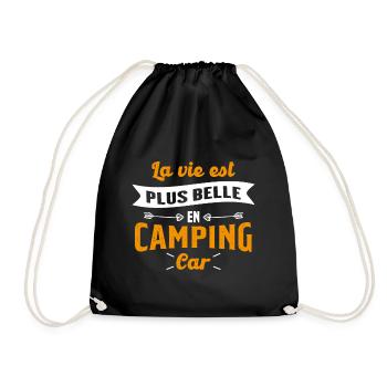 La vie est plus belle en Camping-car humour cadeau - Sac de sport léger - noir - Devant