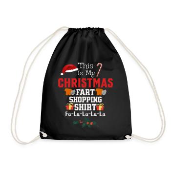 This Is My Christmas Fart Shopping Shirt - Drawstring Bag - black - Front