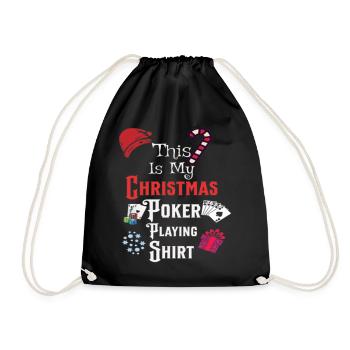 This Is My Christmas Poker Playing Shirt - Drawstring Bag - black - Front