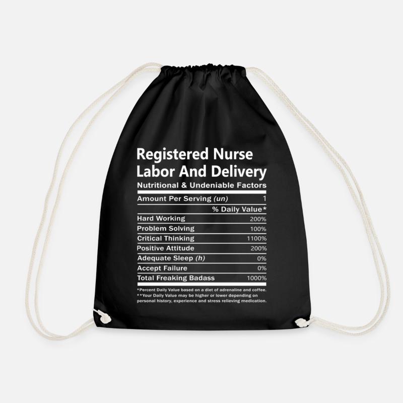 Registered Nurse Labor And Delivery Nutritional - Turnbeutel - Schwarz