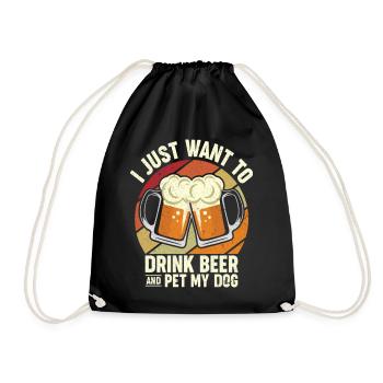 Je veux juste boire de la bière Pet mon chien Je houble I Bière - Sac de sport léger - noir - Devant