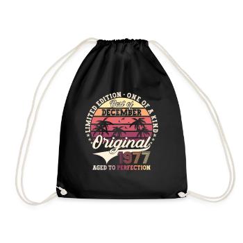Original December 1977 45th birthday gift - Drawstring Bag - black - Front