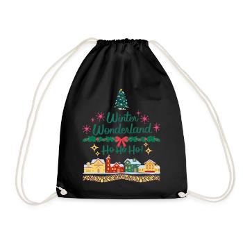 Christmas Ho Ho Ho - Drawstring Bag - black - Front