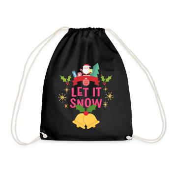 Christmas Let It Snow - Drawstring Bag - black - Front