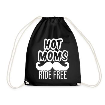 Hot Moms Ride Free Cougar Bait Moustache Drôle - Sac de sport léger - noir - Devant
