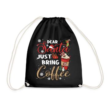 Cher Père Noël, apportez simplement un pyjama de Noël au café - Sac de sport léger - noir - Devant